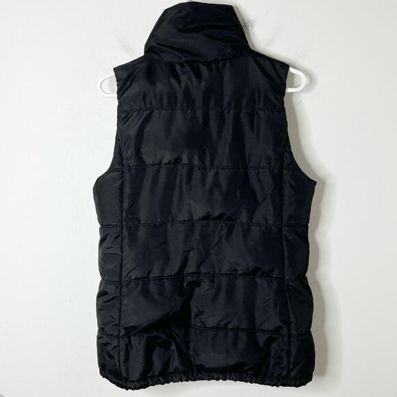 Old Navy Womens Puffer Vest Jacket M Tall Black Quilted Full Zip Fleece Lined - Picture 5 of 9